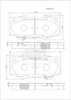 T360A127 Sada brzdových destiček, kotoučová brzda NPS