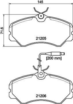 8DB 355 017-841 Sada brzdových destiček, kotoučová brzda HELLA PAGID