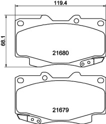 8DB 355 020-811 Sada brzdových destiček, kotoučová brzda HELLA PAGID