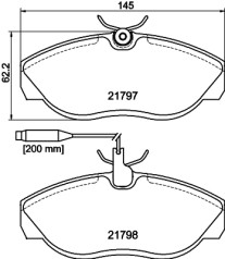 8DB 355 018-141 Sada brzdových destiček, kotoučová brzda HELLA PAGID