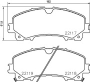 8DB 355 024-621 Sada brzdových destiček, kotoučová brzda HELLA PAGID