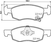 8DB 355 023-261 Sada brzdových destiček, kotoučová brzda HELLA PAGID