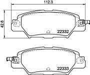 8DB 355 025-461 Sada brzdových destiček, kotoučová brzda HELLA PAGID