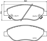 8DB 355 025-631 Sada brzdových destiček, kotoučová brzda HELLA PAGID