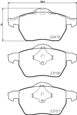 8DB 355 006-921 Sada brzdových destiček, kotoučová brzda HELLA PAGID