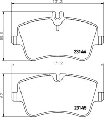 8DB 355 018-351 Sada brzdových destiček, kotoučová brzda HELLA PAGID