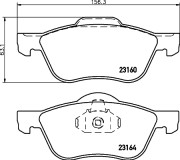 8DB 355 010-911 Sada brzdových destiček, kotoučová brzda HELLA PAGID