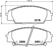 8DB 355 009-731 Sada brzdových destiček, kotoučová brzda HELLA PAGID