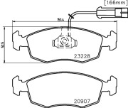 8DB 355 008-521 Sada brzdových destiček, kotoučová brzda HELLA PAGID