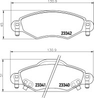 8DB 355 010-791 Sada brzdových destiček, kotoučová brzda HELLA PAGID