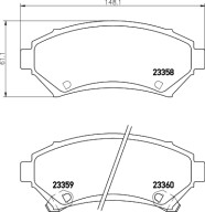 8DB 355 016-951 Sada brzdových destiček, kotoučová brzda HELLA PAGID