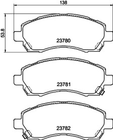 8DB 355 010-121 Sada brzdových destiček, kotoučová brzda HELLA PAGID