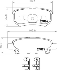 8DB 355 010-811 Sada brzdových destiček, kotoučová brzda HELLA PAGID