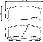 8DB 355 012-951 Sada brzdových destiček, kotoučová brzda HELLA PAGID