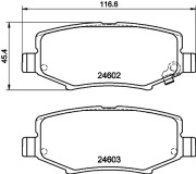 8DB 355 014-381 Sada brzdových destiček, kotoučová brzda HELLA PAGID