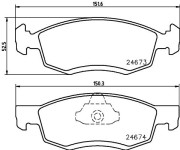 8DB 355 013-951 Sada brzdových destiček, kotoučová brzda HELLA PAGID