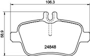 8DB 355 032-061 Sada brzdových destiček, kotoučová brzda HELLA PAGID