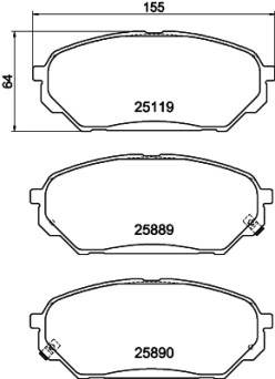 8DB 355 021-231 Sada brzdových destiček, kotoučová brzda HELLA PAGID