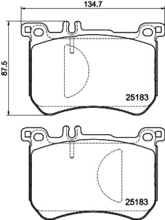 8DB 355 020-491 Sada brzdových destiček, kotoučová brzda HELLA PAGID