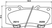 8DB 355 015-821 Sada brzdových destiček, kotoučová brzda HELLA PAGID