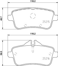 8DB 355 020-161 Sada brzdových destiček, kotoučová brzda HELLA PAGID