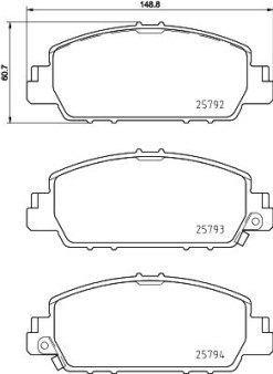 8DB 355 021-471 Sada brzdových destiček, kotoučová brzda HELLA PAGID