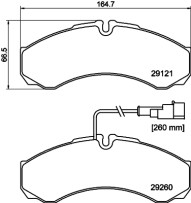 8DB 355 005-431 Sada brzdových destiček, kotoučová brzda HELLA PAGID