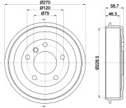 8DT 355 300-021 Brzdový buben HELLA PAGID