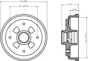 8DT 355 302-001 Brzdový buben HELLA PAGID