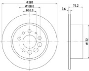 8DD 355 100-891 Brzdový kotouč HELLA PAGID