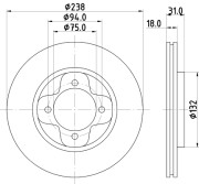 8DD 355 101-981 Brzdový kotouč HELLA PAGID