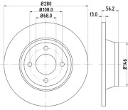 8DD 355 103-071 Brzdový kotouč HELLA PAGID