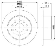 8DD 355 103-901 Brzdový kotouč HELLA PAGID