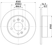 8DD 355 106-441 Brzdový kotouč HELLA PAGID