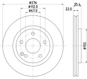 8DD 355 106-931 Brzdový kotouč PRO HELLA PAGID