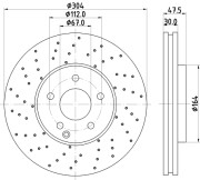 8DD 355 110-161 Brzdový kotouč HELLA PAGID