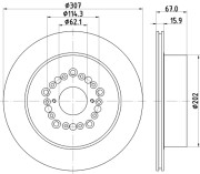 8DD 355 113-151 Brzdový kotouč HELLA PAGID