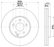 8DD 355 121-191 Brzdový kotouč PRO Carbonic Black HELLA PAGID