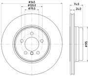 8DD 355 122-251 Brzdový kotouč PRO High Carbon HELLA PAGID