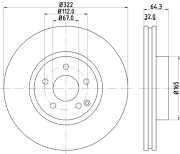 8DD 355 121-481 Brzdový kotouč PRO Carbonic Black HELLA PAGID