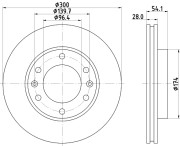 8DD 355 114-341 Brzdový kotouč HELLA PAGID