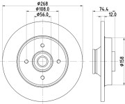 8DD 355 114-741 Brzdový kotouč HELLA PAGID