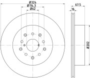 8DD 355 114-941 Brzdový kotouč PRO HELLA PAGID