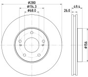 8DD 355 115-641 Brzdový kotouč PRO HELLA PAGID