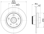 8DD 355 123-421 Brzdový kotouč PRO HELLA PAGID