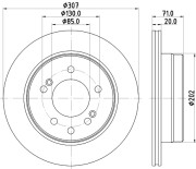 8DD 355 122-211 Brzdový kotouč PRO HELLA PAGID