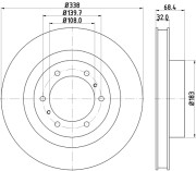 8DD 355 116-891 Brzdový kotouč PRO HELLA PAGID