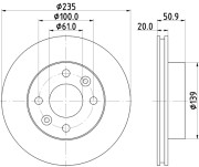 8DD 355 117-681 Brzdový kotouč HELLA PAGID