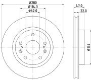 8DD 355 120-521 Brzdový kotouč PRO HELLA PAGID