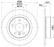 8DD 355 122-661 Brzdový kotouč PRO HELLA PAGID